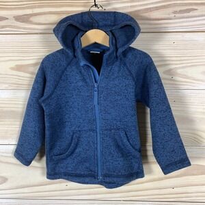 POLARN O. PYRET Sweden Fleece Jacket Kids 2-4 Years Sweater Blue Detachable Hood